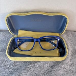 GUCCI Vibrant Red White & Blue Glasses Frames with Case and Cloth
